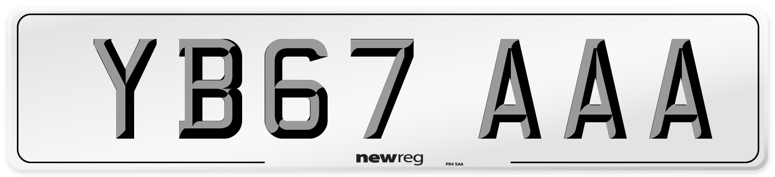 YB67 AAA Number Plate from New Reg
